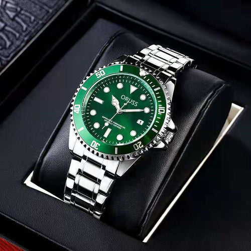 Green Rolex type watch
