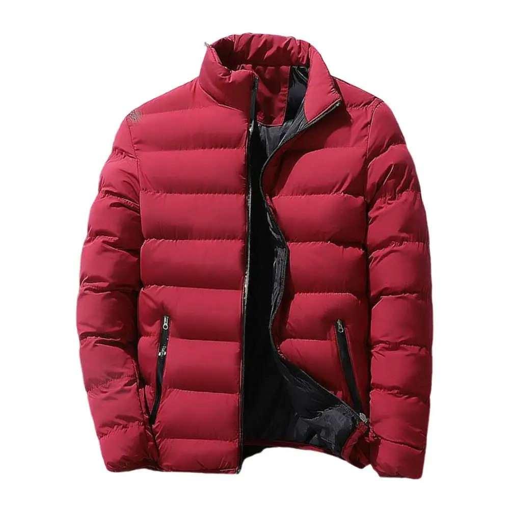 Men's puffer jacket with insulation and side pockets