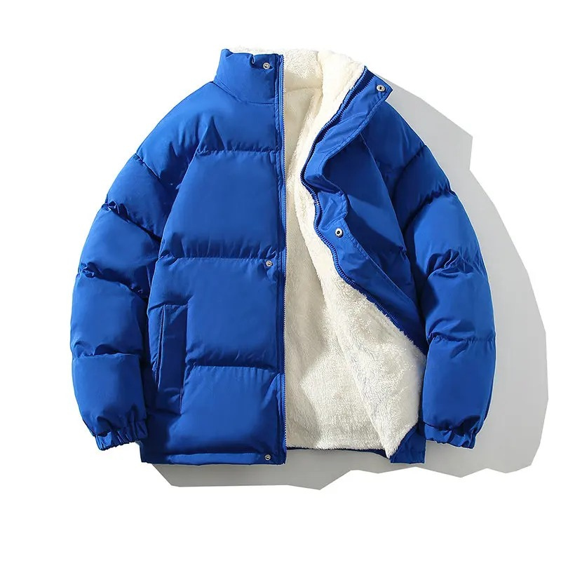 Men's puffer jacket with sherpa lining and zip pockets